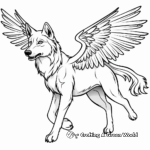 Majestic Flying Wolf Coloring Pages 4