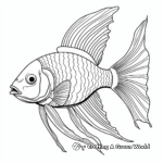 Majestic Golden Angelfish Coloring Pages 1