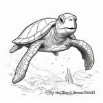 Majestic Green Sea Turtle Coloring Pages 1