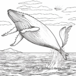 Majestic Humpback Whale against a Sunset Sky Coloring Page 2