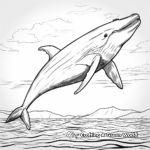 Majestic Humpback Whale against a Sunset Sky Coloring Page 4