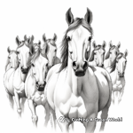 Majestic Mustang Herd Coloring Pages for Adults 1