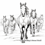 Majestic Mustang Herd Coloring Pages for Adults 3