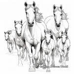 Majestic Mustang Herd Coloring Pages for Adults 4