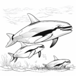 Majestic Orca Whale Pod Coloring Pages 1