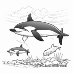 Majestic Orca Whale Pod Coloring Pages 2