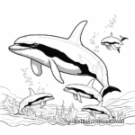 Majestic Orca Whale Pod Coloring Pages 3