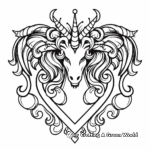 Majestic Prince and Princess Unicorn Hearts Coloring Pages 1