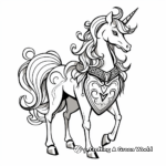 Majestic Prince and Princess Unicorn Hearts Coloring Pages 2