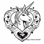 Majestic Prince and Princess Unicorn Hearts Coloring Pages 3