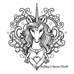 Majestic Prince and Princess Unicorn Hearts Coloring Pages 4