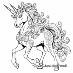Majestic Rainbow Unicorn Coloring Pages 1