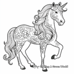 Majestic Rainbow Unicorn Coloring Pages 3