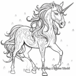 Majestic Rainbow Unicorn Coloring Pages 4