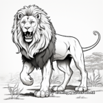 Majestic Roaring Lion King Coloring Pages 3