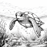 Majestic Sea Turtles on the Shore Coloring Pages 1