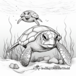 Majestic Sea Turtles on the Shore Coloring Pages 2