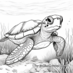 Majestic Sea Turtles on the Shore Coloring Pages 3