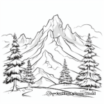 Majestic Snow-capped Mountain Coloring Pages 2