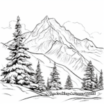 Majestic Snow-capped Mountain Coloring Pages 3