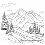 Majestic Snow-capped Mountain Coloring Pages 4