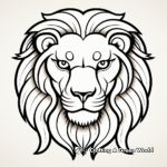 Majestic White Lion Face Coloring Sheets 1