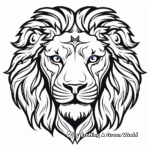 Majestic White Lion Face Coloring Sheets 3