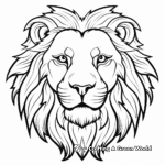 Majestic White Lion Face Coloring Sheets 4