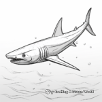 Mako Shark Swimming Coloring Pages 4
