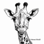Male and Female Giraffe Head Coloring Pages 2