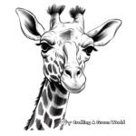 Male and Female Giraffe Head Coloring Pages 4