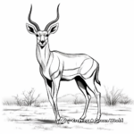 Male Gazelle with Impressive Horns Coloring Pages 4