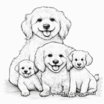Maltipoo Family Coloring Pages: Male, Female, and Pups 2