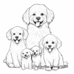 Maltipoo Family Coloring Pages: Male, Female, and Pups 3