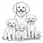Maltipoo Family Coloring Pages: Male, Female, and Pups 4