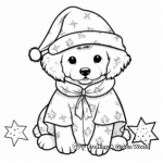 Maltipoo in Festive Outfits Coloring Pages 2