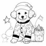 Maltipoo in Festive Outfits Coloring Pages 4