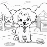Maltipoo in the Park Coloring Pages 3