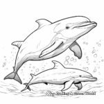 Mama and Baby Dolphin Coloring Pages 1