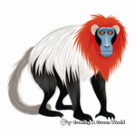 Mandrill Baboon: Vibrant Color by Numbers Pages 4