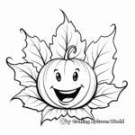 Maple Leaf Thanksgiving Sign Coloring Pages 2