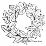 Maple Leaf Wreath Design Coloring Pages 3