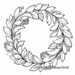 Maple Leaf Wreath Design Coloring Pages 4