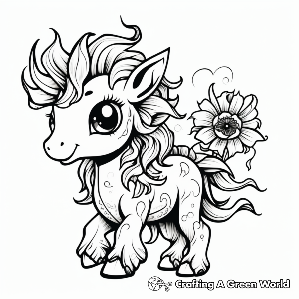 Flower Unicorn Coloring Pages Free & Printable!