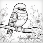Marvelous Rainbow and Birds Coloring Pages 2