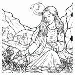 Mary Magdalene and the Resurrected Jesus Coloring Pages 1