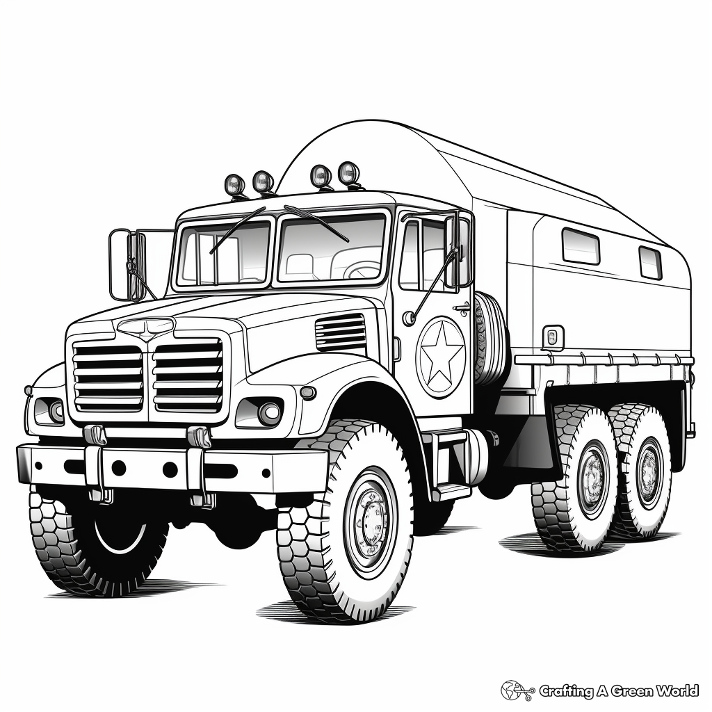 Army Truck Coloring Pages Free Printable 
