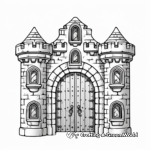 Medieval Castle Door Coloring Pages 1