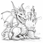 Medieval Dragon and Castle Coloring Pages 3