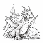 Medieval Dragon and Castle Coloring Pages 4
